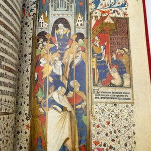 Illuminated Manuscript Art Book, The Rohan Master Middle Ages Book of Hours Catholic Art Book Rare Vintage Christian Illustrated Medieval