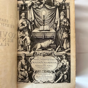 1658 Latin Greek New Testament Bible Concordance Christian Erasmus Schmid Nuremberg Renaissance Europe Mathematics Rare Book w/ Engravings