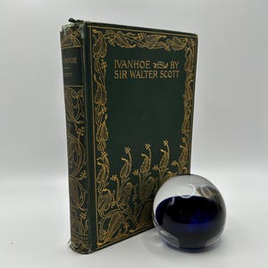 Ivanhoe Sir Walter Scott Classic Fantasy Literature Novel Early 1800s Historical Fiction Beautiful Gold Green Binding British Romanticism