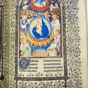 Illuminated Manuscript Art Book, The Belles Heures of Jean, Duke of Berry Middle Ages Book of Hours Catholic Art Book