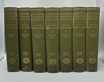Abraham Lincoln Historia de la Guerra Civil 1890 Juego de libros raros Regalos para lectores amantes de los libros Decoración de estanterías Primera edición del siglo XIX Antiguo Dark Academia