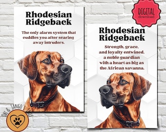 The Rhodesian Ridgeback | Poster| Print | Wall Art | Decor | Instant Download