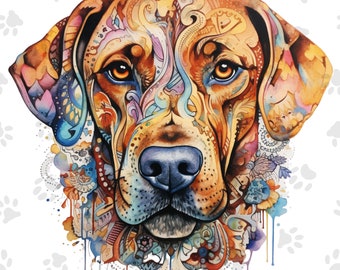 Rhodesian Ridgeback Mandala Digital Print | Wall Print | Sublimation | Instant Download