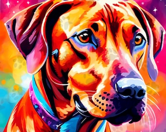 Rhodesian Ridgeback Digital Print | Fantasy | Wall Art | Decor | Sublimation | DTF | Instant  Download