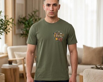 Fars dag retro grafisk t-shirt | Pappa typografi cirkeldesign