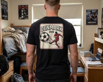 Denmark 2026 Soccer Player Tee | Football Graphic Shirt