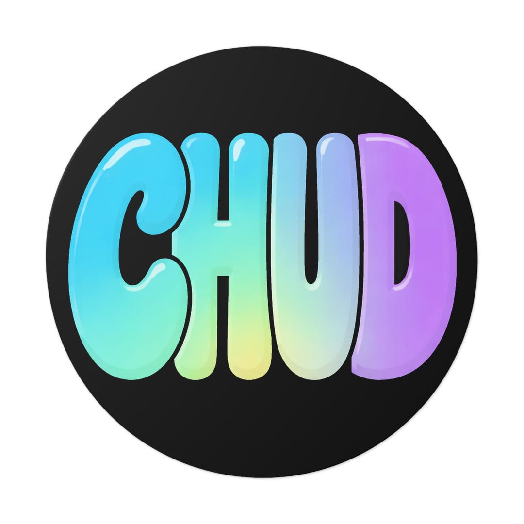 Chud Rage Sticker CHUD Sticker Gradient | Funny Meme Sticker | Round Vinyl Sticker ...