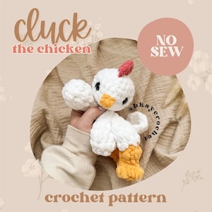 Cluck the Chicken Crochet Pattern | No Sew Low Sew Crochet Amigurumi Pattern | Cute Crochet Pattern | Itty Farm Babies Bkay Babies