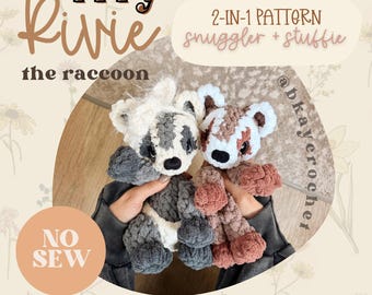 ITTY Rivie, il procione coccolone + peluche 2 in 1 - Schema per realizzare un amigurumi all'uncinetto senza cuciture.