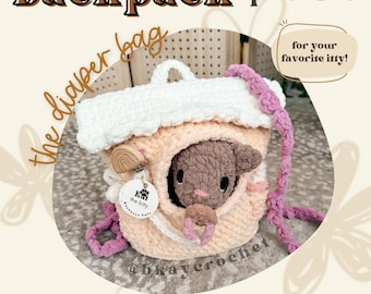Backpack Pets: The Diaper Bag Crochet Pattern | Fits Itty Sized Stuffies