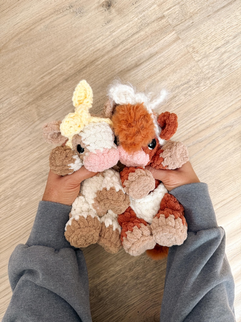 Patrón de ganchillo para peluche de ITTY Charlie el ternero / Patrón de amigurumi de ganchillo sin costuras imagen 7