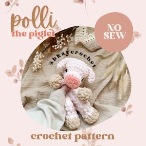 Polli the Piglet Crochet Pattern | No Sew Low Sew Crochet Amigurumi Pattern | Cute Crochet Pattern | Itty Farm Babies Bkay Babies
