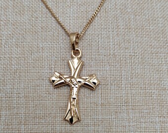Jesus Christ Crucifix Pendant Necklace: Waterproof INRI Cross Jewelry