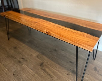 Sinker cypress epoxy river coffee table