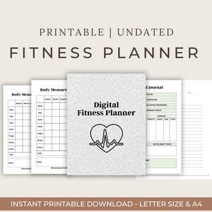Fitness Planner, Weight Loss Tracker, BUNDLE, Workout Planner Fitness Journal, Wellness, Health Goal, Meal Planner, Self Care, Habit Tracker