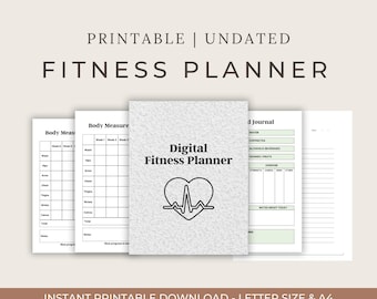 Fitness Planner, Weight Loss Tracker, BUNDLE, Workout Planner Fitness Journal, Wellness, Health Goal, Meal Planner, Self Care, Habit Tracker