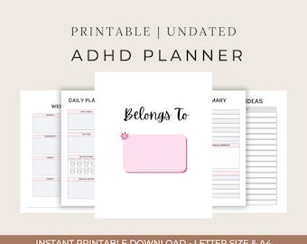 ADHD Digital Planner, Adult ADHD Planner, 2023 Digital Planner, Neurodivergent Planner, Daily Adhd Planner, ADHD organization