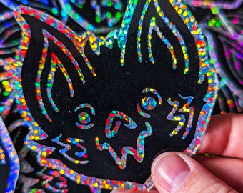 Glitter Bat Friend Vinyl Sticker