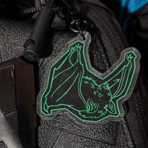 Hanging Bat Friend Charm Keychain
