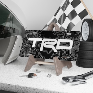 White TRD Vanity Plate