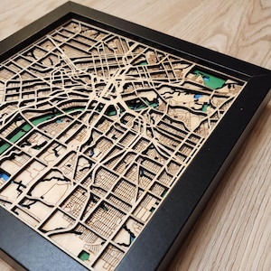 Personalized City Map Gift | Custom Wood Layered Laser Cut Art | Unique Wall Décor
