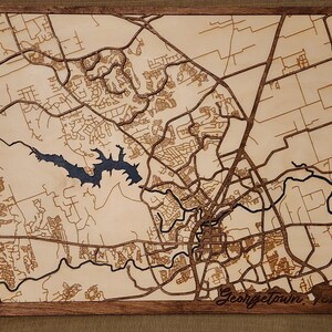 Personalized City Map Gift | Custom Wood Layered Laser Cut Art | Unique Wall Décor