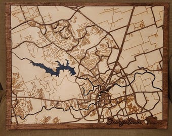 Personalized City Map Gift | Custom Wood Layered Laser Cut Art | Unique Wall Décor