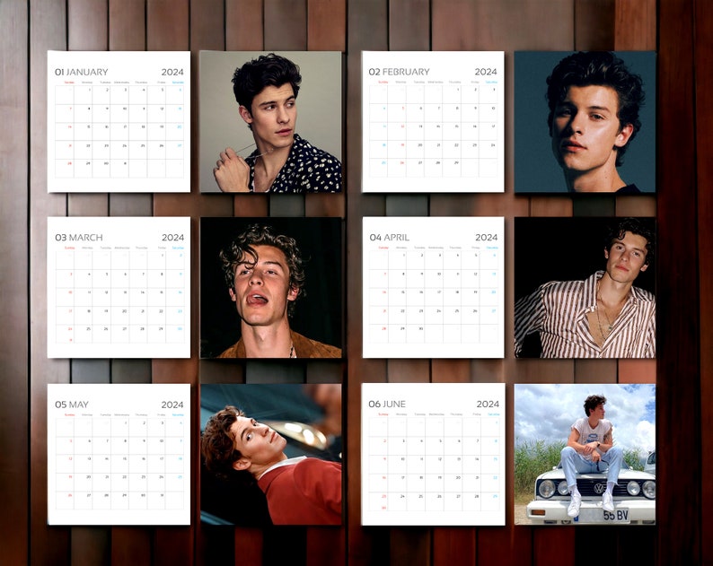 Shawn 2024 Calendar Mendes 2024 Wall Calendar Celebrity Etsy Australia