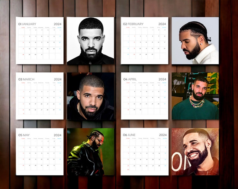 Drake 2024 Calendar Team Driz Zy 2024 Wall Calendar Etsy Hong Kong