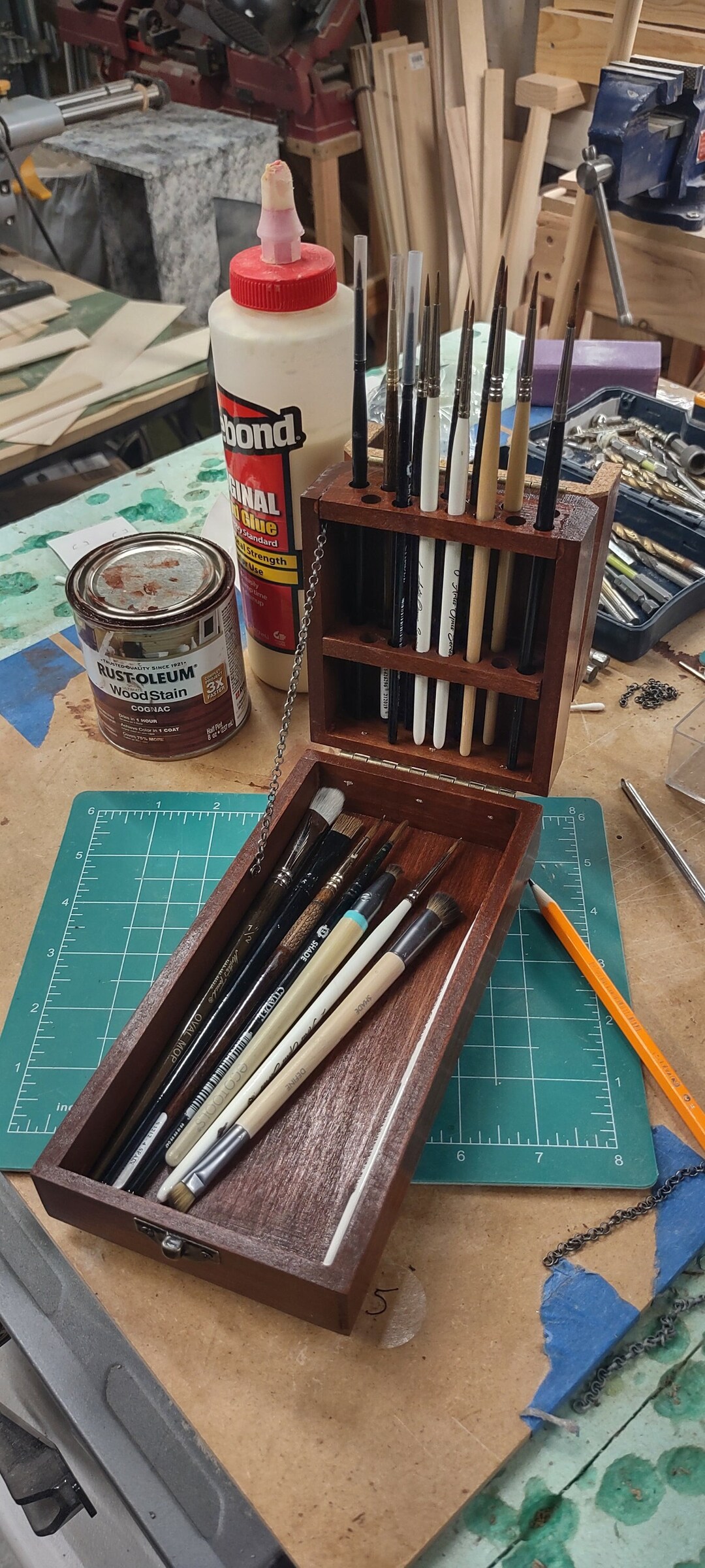 Large Travel Paint Brush Box Etsy