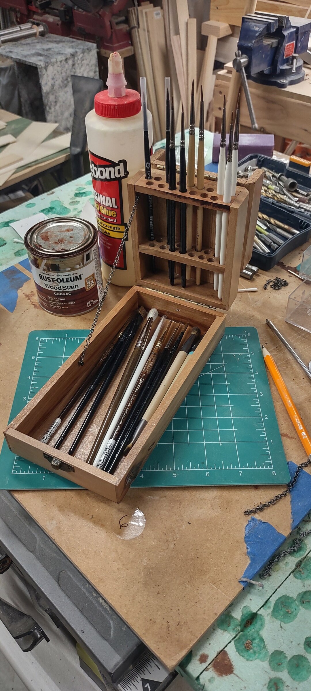 Large Travel Paint Brush Box Etsy