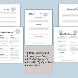 Blue Floral Printable Planner Inserts - Etsy