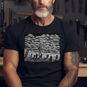 Boot Hill Western Gunsmoke Original Art T-Shirt Short-Sleeve Unisex T-Shirt Front Print