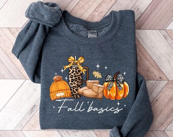 Fall Basics Sweatshirt, Fall For Jesus He Never Leaves Shirt, Autumn Sweatshirt, Thanksgiving Sweatshirt, Fall For Jesus Shirt,Jesus Sweater