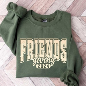 Friendsgiving Sweatshirt, Thanksgiving Crewneck, Cute Thanksgiving Shirt, Thanksgiving Shirts Women, Fall Sweatshirt, Thankful Mom Shirt