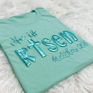 He is Risen Puff Sweatshirt, Christian Puff Sweatshirt, Embossed Jesus Puff Tee, Happy Easter Day Gift, Trendy Easter Puff Tshirt
