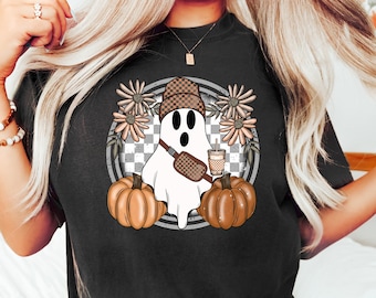 Retro Ghost Shirt, Floral Ghost Halloween Shirt, Flower Halloween Shirt, Cute Ghost Shirt, Retro Fall Shirt, Cute Ghost Shirt