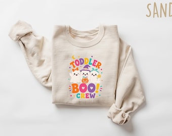 Toddler Boo Crew Sweatshirt Halloween Kids Crewneck, Retro Spooky Season Shirt, Cute Ghost Toddler Tee, Daycare Halloween Party Top