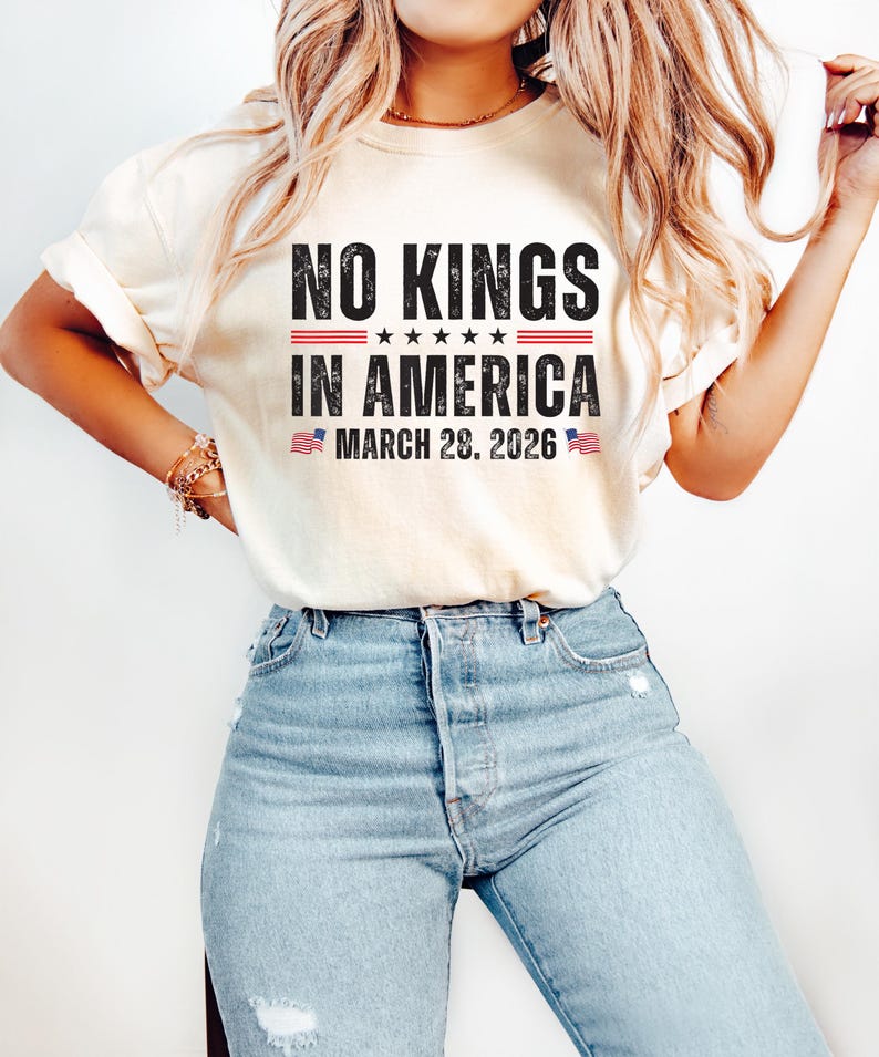 No Kings In America Shirt March 28 2026 Tee, Anti Authoritarian Protest Shirt, Democracy Movement Sweatshirt, Activist Gift Crewneck image 3