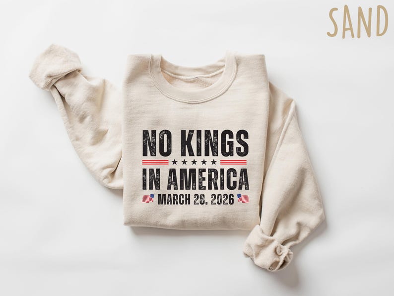 No Kings In America Shirt March 28 2026 Tee, Anti Authoritarian Protest Shirt, Democracy Movement Sweatshirt, Activist Gift Crewneck image 4