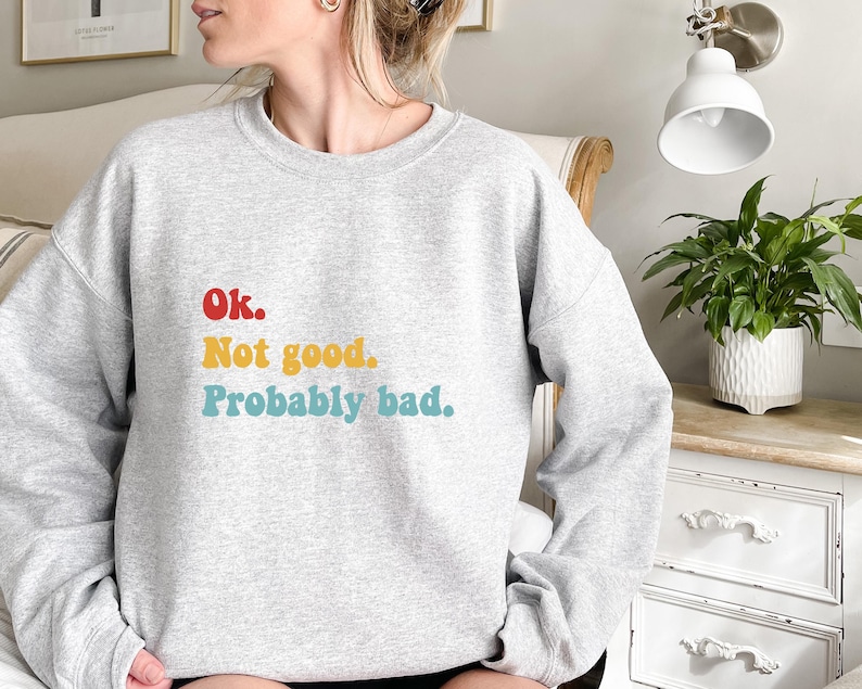 Ok Not Good Probably Bad T-Shirt, Ilya Rozanov Hockey Romance Tee, BookTok Apparel, Heated Rivalry Sweatshirt, Sarcastic Bookish Crewneck image 5