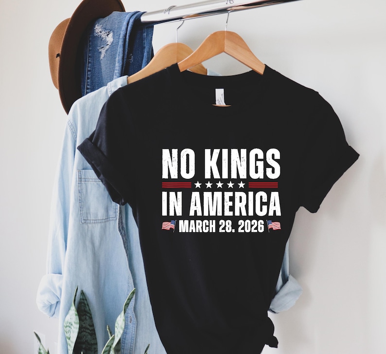 No Kings In America Shirt March 28 2026 Tee, Anti Authoritarian Protest Shirt, Democracy Movement Sweatshirt, Activist Gift Crewneck image 1
