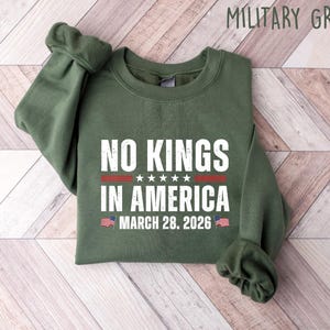 No Kings In America Shirt March 28 2026 Tee, Anti Authoritarian Protest Shirt, Democracy Movement Sweatshirt, Activist Gift Crewneck image 6