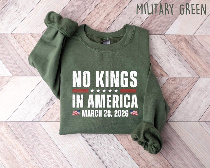 No Kings In America Shirt March 28 2026 Tee, Anti Authoritarian Protest Shirt, Democracy Movement Sweatshirt, Activist Gift Crewneck image 6