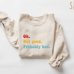 Ok Not Good Probably Bad T-Shirt, Ilya Rozanov Hockey Romance Tee, BookTok Apparel, Heated Rivalry Sweatshirt, Sarcastic Bookish Crewneck image 6