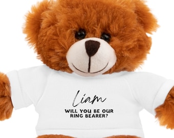Regalo para la propuesta del portador del anillo / Regalo personalizado del portador del anillo / Propuesta personalizada del portador del anillo Oso de peluche