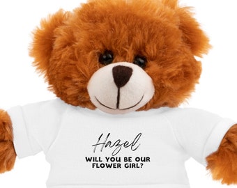 Regalo para propuesta de niña de las flores / Regalo de niña de las flores personalizado / Propuesta de niña de las flores personalizada Oso de peluche