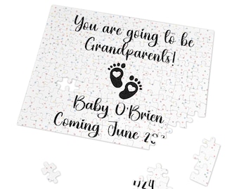 Anuncio de embarazo a los abuelos Rompecabezas - Divertido bebé revela a los padres - Divertido recuerdo memorable memorable - 30 o 110 piezas