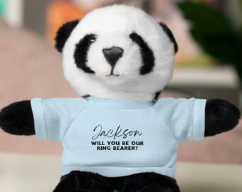 Regalo para la propuesta del portador del anillo / Regalo personalizado del portador del anillo / Propuesta personalizada del portador del anillo Animal relleno Panda