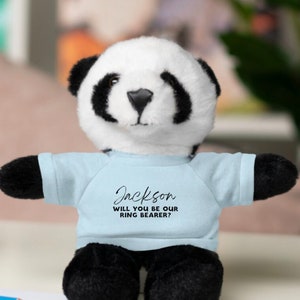 Regalo para la propuesta del portador del anillo / Regalo personalizado del portador del anillo / Propuesta personalizada del portador del anillo Animal relleno Panda